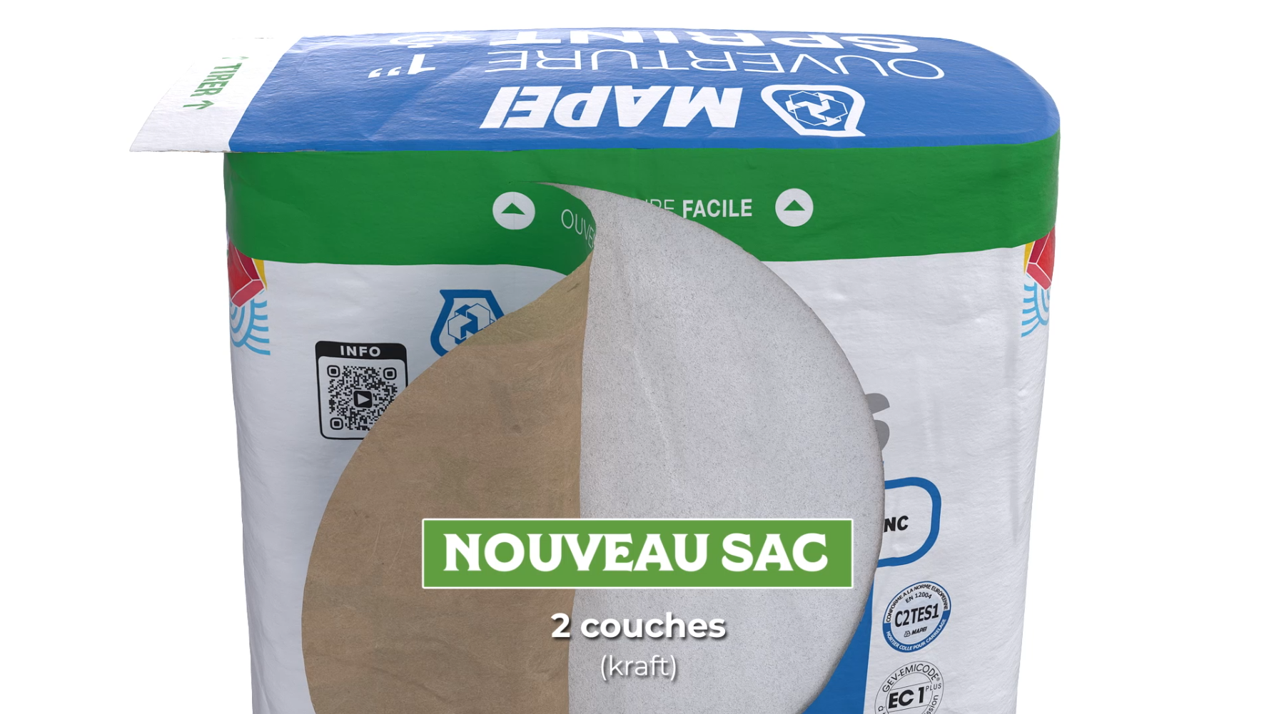 Le sac papier, sans film plastique : innovation by Mapei !